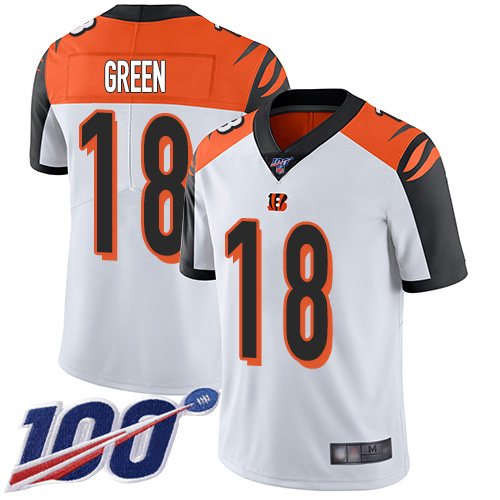 Cincinnati Bengals Limited White Men A J Green Road Jersey NFL Footballl 18 100th Season Vapor Untouchable